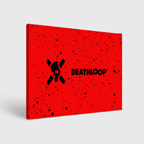 Холст прямоугольный с принтом Deathloop - Skull - Paint в городе Новоалтайск, 100% ПВХ |  | death | deathloop | game | games | loop | paint | skull | брызги | дэслуп | дэт | дэтлуп | знак | игра | игры | краска | лого | луп | мертвая | пелтя | символ