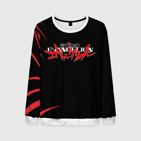 Мужской свитшот 3D с принтом RED EVANGELION LOGO в городе Новоалтайск, 100% полиэстер с мягким внутренним слоем | круглый вырез горловины, мягкая резинка на манжетах и поясе, свободная посадка по фигуре | Тематика изображения на принте: anime | eva | evangelion | nerv | аниме | анимэ | ева | евангелион | евангилион | нерв | роботы | рэй | япония
