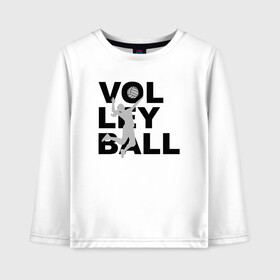 Детский лонгслив хлопок с принтом Volleyball в городе Новоалтайск, 100% хлопок | круглый вырез горловины, полуприлегающий силуэт, длина до линии бедер | ball | beach | game | sport | volley | volleyball | волейбол | волейболист | волейболистка | гол | игра | игрок | мяч | площадка | пляж | пляжный | победа | сетка | спорт | тренер | чемпион