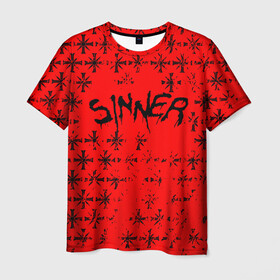 Мужская футболка 3D с принтом FAR CRY 5 SINNER / ГРЕШНИК в городе Новоалтайск, 100% полиэфир | прямой крой, круглый вырез горловины, длина до линии бедер | far cry | sinner | ubisoft | врата эдема | грешник | иосиф сид | монтана | секта | сектанты | символ | фар край | юбисофт