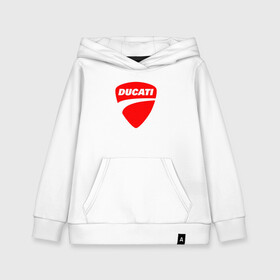 Детская толстовка хлопок с принтом DUCATI ДУКАТИ ЭМБЛЕМА в городе Новоалтайск, 100% хлопок | Круглый горловой вырез, эластичные манжеты, пояс, капюшен | ducati | moto | motocycle | racing | sport | дукати | мото | мотоспорт | мотоцикл | рейсинг | спорт