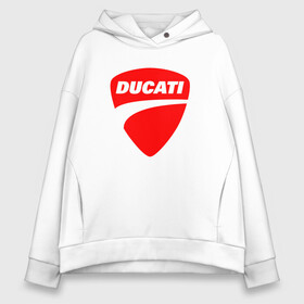 Женское худи Oversize хлопок с принтом DUCATI ДУКАТИ ЭМБЛЕМА в городе Новоалтайск, френч-терри — 70% хлопок, 30% полиэстер. Мягкий теплый начес внутри —100% хлопок | боковые карманы, эластичные манжеты и нижняя кромка, капюшон на магнитной кнопке | ducati | moto | motocycle | racing | sport | дукати | мото | мотоспорт | мотоцикл | рейсинг | спорт