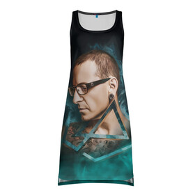 Платье-майка 3D с принтом CHESTER | LINKIN PARK | ЛИНКИН ПАРК (Z) в городе Новоалтайск, 100% полиэстер | полуприлегающий силуэт, широкие бретели, круглый вырез горловины, удлиненный подол сзади. | chester | chester bennington | linkin park | mike shinoda | альтернативный метал | альтернативный рок | линкин парк | ню метал | поп музыка | поп рок | рэп метал | рэп рок | честер | электроник рок
