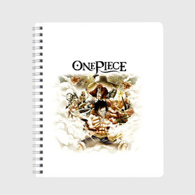 Тетрадь с принтом One Piece. Большой куш в городе Новоалтайск, 100% бумага | 48 листов, плотность листов — 60 г/м2, плотность картонной обложки — 250 г/м2. Листы скреплены сбоку удобной пружинной спиралью. Уголки страниц и обложки скругленные. Цвет линий — светло-серый
 | anime | manga | monkey d. luffy | one piece | аниме | большой куш | ван пис | вон пис | гол д. роджер | кайдо | король пиратов | луфи | луффи | манга | манки д. луффи | нами | нико робин | пират | портгас д. эйс | ророноа зоро