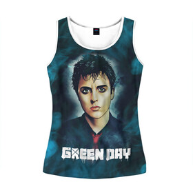 Женская майка 3D с принтом Billie | GreenDay | ГринДай (Z) в городе Новоалтайск, 100% полиэстер | круглая горловина, прямой силуэт, длина до линии бедра | billie joe armstrong | greenday | rock | альтернативный | билли джо армстронг | гриндей | зеленый день | майк дёрнт | музыка | панк рок | поп панк | рок | тре кул
