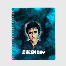 Тетрадь с принтом Billie | GreenDay | ГринДай (Z) в городе Новоалтайск, 100% бумага | 48 листов, плотность листов — 60 г/м2, плотность картонной обложки — 250 г/м2. Листы скреплены сбоку удобной пружинной спиралью. Уголки страниц и обложки скругленные. Цвет линий — светло-серый
 | billie joe armstrong | greenday | rock | альтернативный | билли джо армстронг | гриндей | зеленый день | майк дёрнт | музыка | панк рок | поп панк | рок | тре кул
