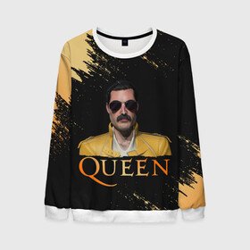 Мужской свитшот 3D с принтом Фредди Меркьюри | Freddie Mercury (Z) в городе Новоалтайск, 100% полиэстер с мягким внутренним слоем | круглый вырез горловины, мягкая резинка на манжетах и поясе, свободная посадка по фигуре | freddie mercury | music | queen | брайан мэй | глэм рок | джон дикон | квин | королева | музыка | поп рок | роджер тейлор | фредди меркьюри | хард рок