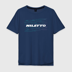 Мужская футболка хлопок Oversize с принтом Niletto - Glitch в городе Новоалтайск, 100% хлопок | свободный крой, круглый ворот, “спинка” длиннее передней части | Тематика изображения на принте: hip | hop | logo | music | nileto | niletto | rap | глитч | знак | лого | логотип | логотипы | любимка | музыка | музыкант | нилето | нилетто | рэп | символ | символы | хип | хоп
