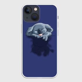 Чехол для iPhone 13 mini с принтом Спящая коала в городе Новоалтайск,  |  | koala | арт | детеныш | детёныш коалы | животное | зверь | карман на груди | коала | малыш | медведь | медвежонок | милота | милые животные | милые звери | милые зверьки | мимими | мишка | ребенок