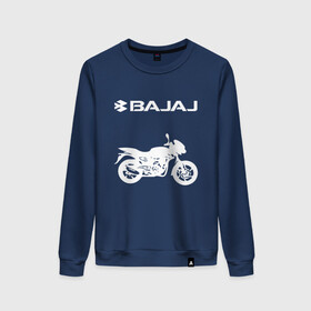 Женский свитшот хлопок с принтом BAJAJ / БАДЖАДЖ / MOTOSPORT в городе Новоалтайск, 100% хлопок | прямой крой, круглый вырез, на манжетах и по низу широкая трикотажная резинка  | avenger. | bajaj | boxer | dominar | motorcycle | motosport | pulsar | racing | speed | sport | баджадж | байк | гонки | двигатель | мото | мотокросс | мотоспорт | мототриал | мотоцикл | скорость | спорт