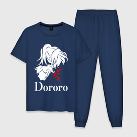 Мужская пижама хлопок с принтом ДОРОРО / DORORO / АНИМЕ в городе Новоалтайск, 100% хлопок | брюки и футболка прямого кроя, без карманов, на брюках мягкая резинка на поясе и по низу штанин
 | anime | dororo | manga. | аниме | джукай | дороро | манга | мио | нуи но ката | оджия | такебо | тахомару | хяккимару