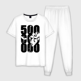 Мужская пижама хлопок с принтом 500 000 000 Луффи One Piece в городе Новоалтайск, 100% хлопок | брюки и футболка прямого кроя, без карманов, на брюках мягкая резинка на поясе и по низу штанин
 | anime | manga | monkey d. luffy | one piece | аниме | большой куш | ван пис | вон пис | капитан | король пиратов | луси | луфи | луффи | луффи но уми | луффи таро | манга | манки д. луффи | мугивара | пират | пятый император