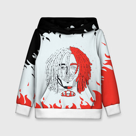Детская толстовка 3D с принтом LIL PUMP | ЛИЛ ПАМП (Z) в городе Новоалтайск, 100% полиэстер | двухслойный капюшон со шнурком для регулировки, мягкие манжеты на рукавах и по низу толстовки, спереди карман-кенгуру с мягким внутренним слоем | Тематика изображения на принте: esketit | gucci gang | lil pump | pattern | гуччи ганг | лил памп