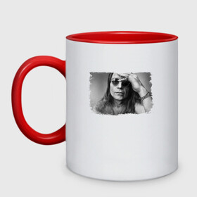 Кружка двухцветная с принтом Ozzy Osbourne | Оззи Осборн (Z) в городе Новоалтайск, керамика | объем — 330 мл, диаметр — 80 мм. Цветная ручка и кайма сверху, в некоторых цветах — вся внутренняя часть | Тематика изображения на принте: black sabbath | michael osbourne | ozzy osbourne | джон майкл осборн | дум метал | оззи | оззи осборн | осборн | хард рок | хеви метал