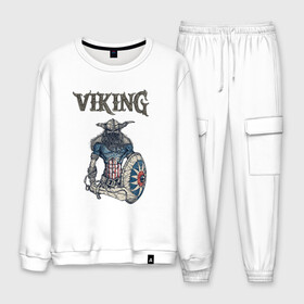Мужской костюм хлопок с принтом Викинг | Viking | Воин (Z) в городе Новоалтайск, 100% хлопок | на свитшоте круглая горловина, мягкая резинка по низу. Брюки заужены к низу, на них два вида карманов: два “обычных” по бокам и два объемных, с клапанами, расположенные ниже линии бедра. Брюки с мягкой трикотажной резинкой на поясе и по низу штанин. В поясе для дополнительного комфорта — широкие завязки | scandinavian | skull | valhala | valhalla | viking | vikings | warriros | вальхала | викинг | воин | скандинавия | скандинавская мифология | череп