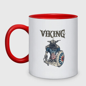 Кружка двухцветная с принтом Викинг | Viking | Воин (Z) в городе Новоалтайск, керамика | объем — 330 мл, диаметр — 80 мм. Цветная ручка и кайма сверху, в некоторых цветах — вся внутренняя часть | scandinavian | skull | valhala | valhalla | viking | vikings | warriros | вальхала | викинг | воин | скандинавия | скандинавская мифология | череп