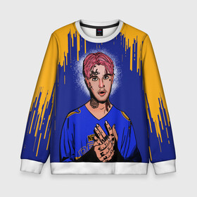 Детский свитшот 3D с принтом LIL PEEP | ЛИЛ ПИП (Z) в городе Новоалтайск, 100% полиэстер | свободная посадка, прямой крой, мягкая тканевая резинка на рукавах и понизу свитшота | Тематика изображения на принте: lil peep | lil prince | pink | зарубежная музыка | лил пип | маленький принц