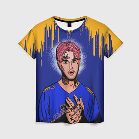Женская футболка 3D с принтом LIL PEEP | ЛИЛ ПИП (Z) в городе Новоалтайск, 100% полиэфир ( синтетическое хлопкоподобное полотно) | прямой крой, круглый вырез горловины, длина до линии бедер | lil peep | lil prince | pink | зарубежная музыка | лил пип | маленький принц