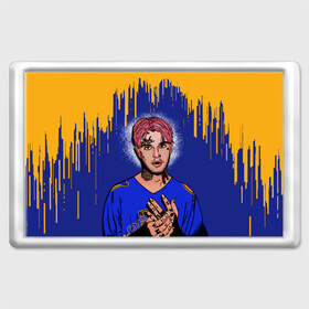 Магнит 45*70 с принтом LIL PEEP | ЛИЛ ПИП (Z) в городе Новоалтайск, Пластик | Размер: 78*52 мм; Размер печати: 70*45 | Тематика изображения на принте: lil peep | lil prince | pink | зарубежная музыка | лил пип | маленький принц
