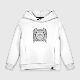 Детское худи Oversize хлопок с принтом Викинги | Vigings | Топор и щит (Z) в городе Новоалтайск, френч-терри — 70% хлопок, 30% полиэстер. Мягкий теплый начес внутри —100% хлопок | боковые карманы, эластичные манжеты и нижняя кромка, капюшон на магнитной кнопке | axe | normanni | shield | valhalla | viking | vikingar | vikingene | vikinger | vikings | vikverji | вальхалла | викинг | викинги | кельтский узел | топоры | щит