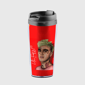 Термокружка-непроливайка с принтом LIL PEEP | ЛИЛ ПИП (Z) в городе Новоалтайск, внутренняя часть — пищевой пластик, наружная часть — прозрачный пластик, между ними — полиграфическая вставка с рисунком | объем — 350 мл, герметичная крышка | Тематика изображения на принте: lil peep | lil prince | pink | зарубежная музыка | лил пип | маленький принц