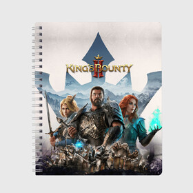 Тетрадь с принтом Kings Bounty 2 трио в городе Новоалтайск, 100% бумага | 48 листов, плотность листов — 60 г/м2, плотность картонной обложки — 250 г/м2. Листы скреплены сбоку удобной пружинной спиралью. Уголки страниц и обложки скругленные. Цвет линий — светло-серый
 | games | kings bounty 2 | knight | magic | pc | playstation | rpg | sword | xbox | игры | иксбокс | королевская награда | магия | меч | пк | плейстешен | рпг | рыцарь