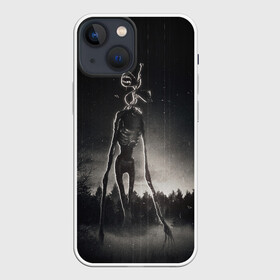 Чехол для iPhone 13 mini с принтом Сиреноголовый в Лесу (Игра) в городе Новоалтайск,  |  | forest | games | monster | night | siren head | детям | игры | лес | монстр | надпись | ночь | сирена | сиреноголовый | солнце | страшилка | текст | темно | туман | ужастик | хоррор
