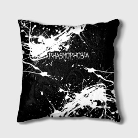 Подушка 3D с принтом Phasmophobia  краска в городе Новоалтайск, наволочка – 100% полиэстер, наполнитель – холлофайбер (легкий наполнитель, не вызывает аллергию). | состоит из подушки и наволочки. Наволочка на молнии, легко снимается для стирки | horror | phasmophobia | игра | пхасмафобия | пхасмофобия | фазмофобия | фасмофобия | хоррор