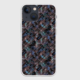 Чехол для iPhone 13 mini с принтом Коричневый абстрактный узор в городе Новоалтайск,  |  | Тематика изображения на принте: абстрактный | камуфляжный | милитари | мужской | пестрый | темно коричневый | штрихи