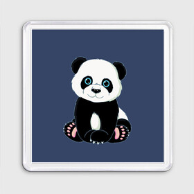 Магнит 55*55 с принтом Милая Панда (Sweet Panda) в городе Новоалтайск, Пластик | Размер: 65*65 мм; Размер печати: 55*55 мм | Тематика изображения на принте: animals | beast | panda | глаза | детям | животные | звери | лапки | милые | мульт | панда | растения | цветы | эвкалипт