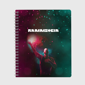 Тетрадь с принтом RAMMSTEIN | РАМШТАЙН (Z) в городе Новоалтайск, 100% бумага | 48 листов, плотность листов — 60 г/м2, плотность картонной обложки — 250 г/м2. Листы скреплены сбоку удобной пружинной спиралью. Уголки страниц и обложки скругленные. Цвет линий — светло-серый
 | Тематика изображения на принте: lindemann | lm | rammstein | rock | кристиан лоренц | линдеманн | лм | музыка | рамштайн | рок | тилль линдеманн