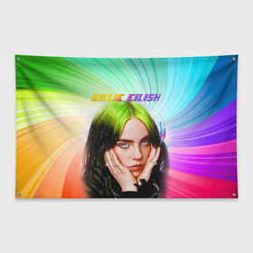 Флаг-баннер с принтом BILLIE EILISH / БИЛЛИ АЙЛИШ (Z) в городе Новоалтайск, 100% полиэстер | размер 67 х 109 см, плотность ткани — 95 г/м2; по краям флага есть четыре люверса для крепления | Тематика изображения на принте: be | billie | billie eilish | blohsh | ghoul | айлиш | билли | билли айлиш | биляш