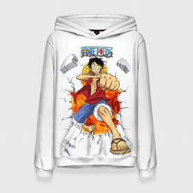 Женская толстовка 3D с принтом Луффи One Piece. Большой куш в городе Новоалтайск, 100% полиэстер  | двухслойный капюшон со шнурком для регулировки, мягкие манжеты на рукавах и по низу толстовки, спереди карман-кенгуру с мягким внутренним слоем. | anime | manga | monkey d. luffy | one piece | аниме | большой куш | ван пис | вон пис | капитан | король пиратов | луси | луфи | луффи | луффи но уми | луффи таро | манга | манки д. луффи | мугивара | пират | пятый император