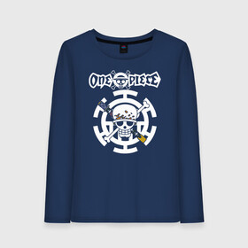 Женский лонгслив хлопок с принтом Эмблема Трафальгар Ло One Piece в городе Новоалтайск, 100% хлопок |  | anime | manga | one piece | trafalgar d. water law | аниме | большой куш | ван пис | вон пис | доктор | капитан | король пиратов | лого | манга | пират | пираты сердца | ситибукай | смайл | трафальгар д. ватер ло