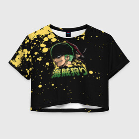Женская футболка Crop-top 3D с принтом Зоро One Piece. Большой куш в городе Новоалтайск, 100% полиэстер | круглая горловина, длина футболки до линии талии, рукава с отворотами | anime | manga | one piece | zoro roronoa | аниме | большой куш | ван пис | великий флот | вон пис | зородзюро | король пиратов | манга | мечник | охотник за головами | охотник на пиратов | пират