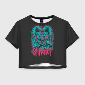 Женская футболка Crop-top 3D с принтом Slipknot Monster в городе Новоалтайск, 100% полиэстер | круглая горловина, длина футболки до линии талии, рукава с отворотами | alternative | metall | music | rock | slipknot | slipnot | альтернатива | металл | музыка | рок | слипкнот | слипнот