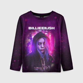 Детский лонгслив 3D с принтом BILLIE EILISH | GLITCH (Z) в городе Новоалтайск, 100% полиэстер | длинные рукава, круглый вырез горловины, полуприлегающий силуэт
 | be | billie | billie eilish | blohsh | ghoul | glitch | айлиш | билли | билли айлиш | бэрд | глитч | пайрат | пайрат бэрд