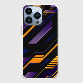 Чехол для iPhone 13 Pro с принтом ТЕХНО БРОНЯ | ФУТУРИЗМ в городе Новоалтайск,  |  | 3d | abstraction | geometry | hexagon | neon | paints | stripes | texture | абстракция | броня | брызги | геометрия | краски | неон | неоновый | разлом | соты | текстура