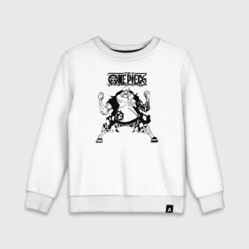 Детский свитшот хлопок с принтом Ходи Джонс | One Piece в городе Новоалтайск, 100% хлопок | круглый вырез горловины, эластичные манжеты, пояс и воротник | anime | hody jones | manga | one piece | аниме | большой куш | ван пис | вон пис | капитан новых пиратов рыболюдей | король пиратов | манга | пират | рыбочеловек большая белая акула | уон пис