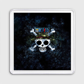 Магнит 55*55 с принтом Веселый Роджер One Piece. Большой куш в городе Новоалтайск, Пластик | Размер: 65*65 мм; Размер печати: 55*55 мм | Тематика изображения на принте: anime | manga | monkey d. luffy | one piece | аниме | большой куш | ван пис | вон пис | гол д. роджер | кайдо | король пиратов | луфи | луффи | манга | манки д. луффи | нами | нико робин | пират | портгас д. эйс | ророноа зоро