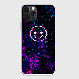 Чехол для iPhone 12 Pro Max с принтом GLITCH SMILE | ГЛИТЧ СМАЙЛ в городе Новоалтайск, Силикон |  | Тематика изображения на принте: abstraction | art | dark smile | glitch | halloween | pop art | smile | абстракция | арт | брызги | глитч | глич | краска | мода | прикольная | прикольные | смайл | смайлик | текстура | тренд | тренды | улыбка | яркие