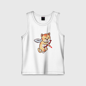 Детская майка хлопок с принтом Angel Cat в городе Новоалтайск,  |  | angel | animal | cat | cute | kitty | meow | ангел | друг | животные | киска | кися | китти | кот | котенок | котик | котэ | кошечка | кошка | мур | мяу | питомец