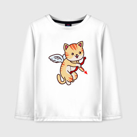 Детский лонгслив хлопок с принтом Angel Cat в городе Новоалтайск, 100% хлопок | круглый вырез горловины, полуприлегающий силуэт, длина до линии бедер | angel | animal | cat | cute | kitty | meow | ангел | друг | животные | киска | кися | китти | кот | котенок | котик | котэ | кошечка | кошка | мур | мяу | питомец