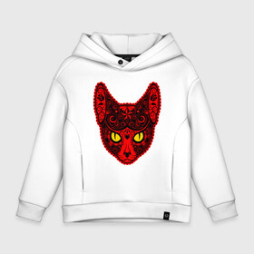 Детское худи Oversize хлопок с принтом Devil Cat в городе Новоалтайск, френч-терри — 70% хлопок, 30% полиэстер. Мягкий теплый начес внутри —100% хлопок | боковые карманы, эластичные манжеты и нижняя кромка, капюшон на магнитной кнопке | animal | cat | cute | kitty | meow | друг | животные | киска | кися | китти | кот | котенок | котик | котэ | кошечка | кошка | мур | мяу | питомец