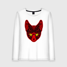 Женский лонгслив хлопок с принтом Devil Cat в городе Новоалтайск, 100% хлопок |  | animal | cat | cute | kitty | meow | друг | животные | киска | кися | китти | кот | котенок | котик | котэ | кошечка | кошка | мур | мяу | питомец