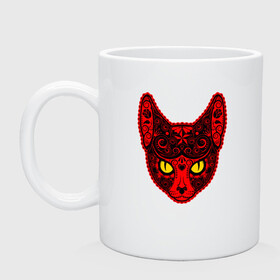 Кружка керамическая с принтом Devil Cat в городе Новоалтайск, керамика | объем — 330 мл, диаметр — 80 мм. Принт наносится на бока кружки, можно сделать два разных изображения | animal | cat | cute | kitty | meow | друг | животные | киска | кися | китти | кот | котенок | котик | котэ | кошечка | кошка | мур | мяу | питомец