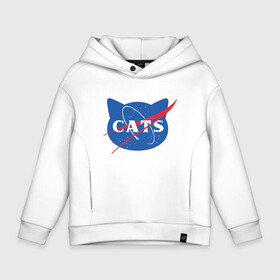 Детское худи Oversize хлопок с принтом Cats NASA в городе Новоалтайск, френч-терри — 70% хлопок, 30% полиэстер. Мягкий теплый начес внутри —100% хлопок | боковые карманы, эластичные манжеты и нижняя кромка, капюшон на магнитной кнопке | animal | cat | cute | kitty | meow | nasa | space | друг | животные | киска | кися | китти | космос | кот | котенок | котик | котэ | кошечка | кошка | мур | мяу | питомец