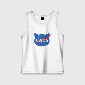 Детская майка хлопок с принтом Cats NASA в городе Новоалтайск,  |  | animal | cat | cute | kitty | meow | nasa | space | друг | животные | киска | кися | китти | космос | кот | котенок | котик | котэ | кошечка | кошка | мур | мяу | питомец