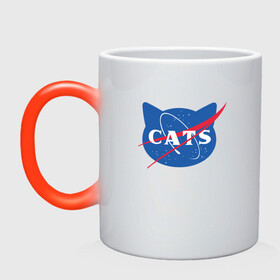 Кружка хамелеон с принтом Cats NASA в городе Новоалтайск, керамика | меняет цвет при нагревании, емкость 330 мл | Тематика изображения на принте: animal | cat | cute | kitty | meow | nasa | space | друг | животные | киска | кися | китти | космос | кот | котенок | котик | котэ | кошечка | кошка | мур | мяу | питомец