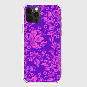 Чехол для iPhone 12 Pro Max с принтом ФИОЛЕТОВАЯ ХОХЛОМА (Z) в городе Новоалтайск, Силикон |  | Тематика изображения на принте: народное | роспись | славянское | старославянское | узор | узоры | хохлама | хохламо | хохлом | цветы